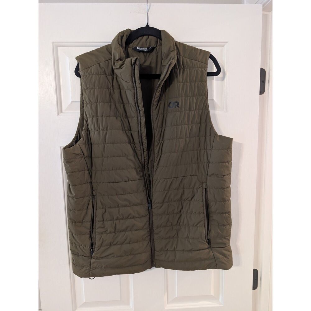 Outdoor Research Men's Insulated Puffer Vest Size L Olive Green
